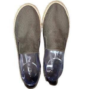 Esprit Nadine Espadrille Brown Tan Slip On Perforated Flat Sneaker Shoe Sz 9.5 M